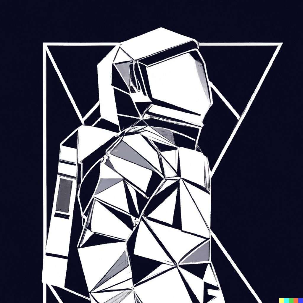 an astronaut, geometric